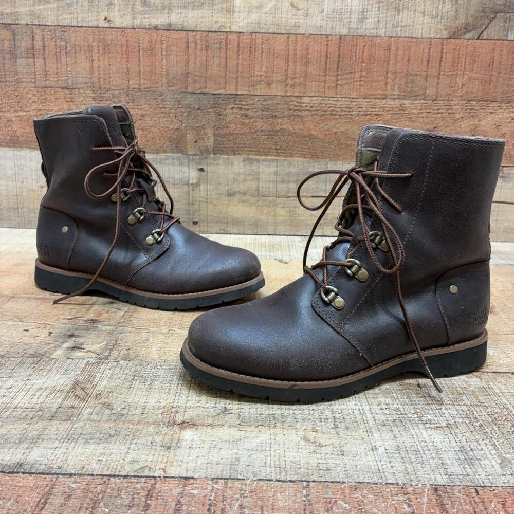 The North Face Boots Womens Size 6 37 Brown Leather Ankle Lace Up Winter